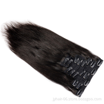 Wholesale 120G 140G 160G 180G Customized Double Drawn Thick Ends Remy Clip In Hair Extension